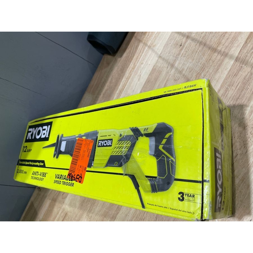 Ryobi 12 Amp Corded Electric Reciprocating Saw RJ186V 1440W Tool NO BLADE WORKS